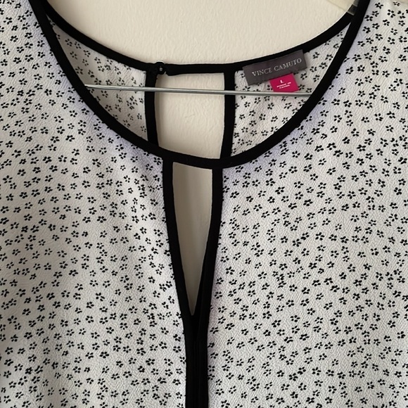 Vince Camuto Black & White Top Size L - Picture 5 of 7